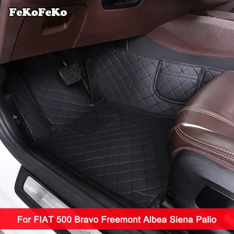 Custom Car Floor Mats For FIAT 500 500C Bravo Freemont Albea Siena Palio Auto Carpets Foot Coche Accessories