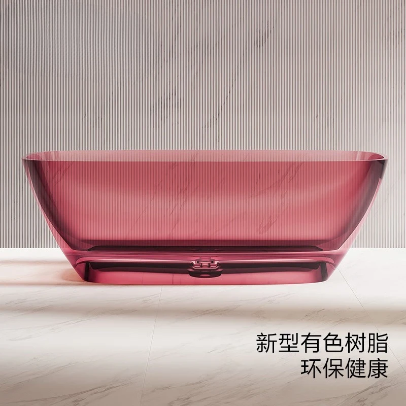 Transparent resin bathtub, domestic independent rectangular light luxury hotel, homestay project