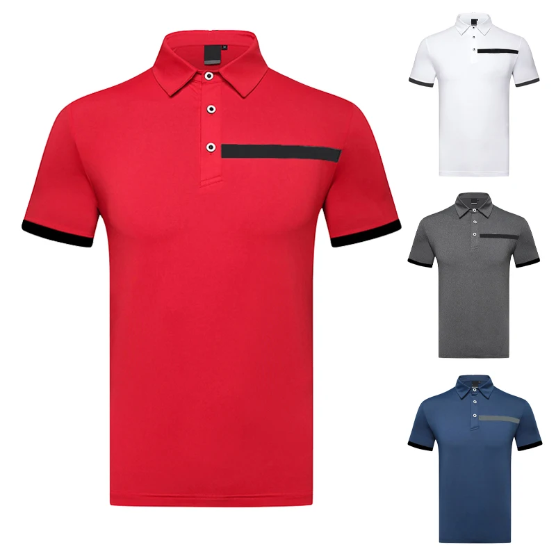 Golf clothing summer men's quick drying short sleeved men's ice silk T-shirt breathable sweat absorbing golf outdoor top trendy