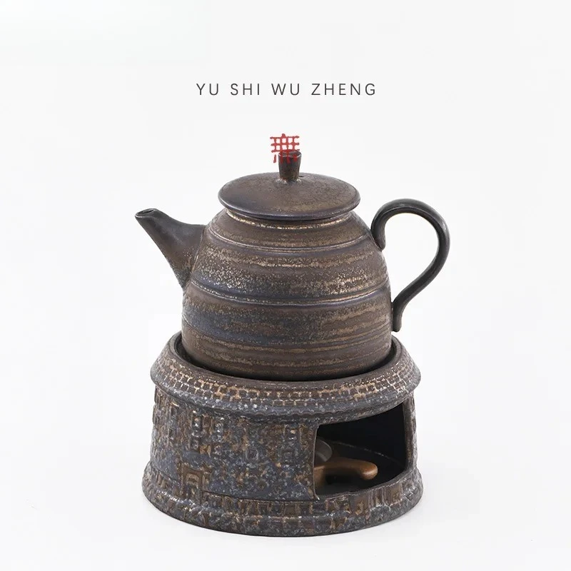 

Creative Earth Building Ceramic Candle Heating Furnace Teapot Warmer Bases for Pots Stand Tea Kettle Stove Tea Services Ornament