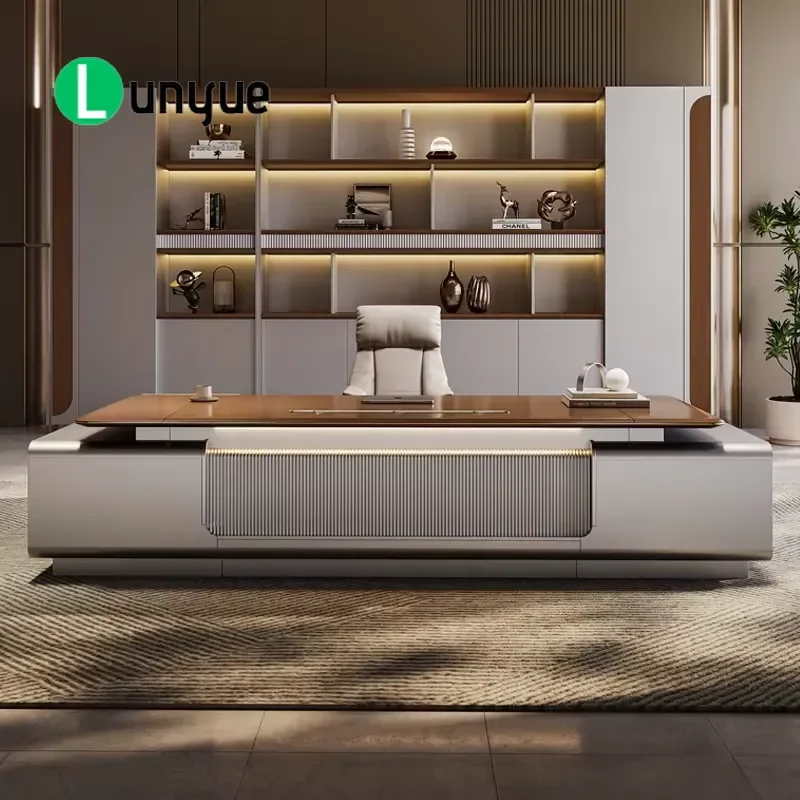 L Shaped Desk Modern Durable MDF Wood Eco Friendly CEO Manager Office Furniture Commercial