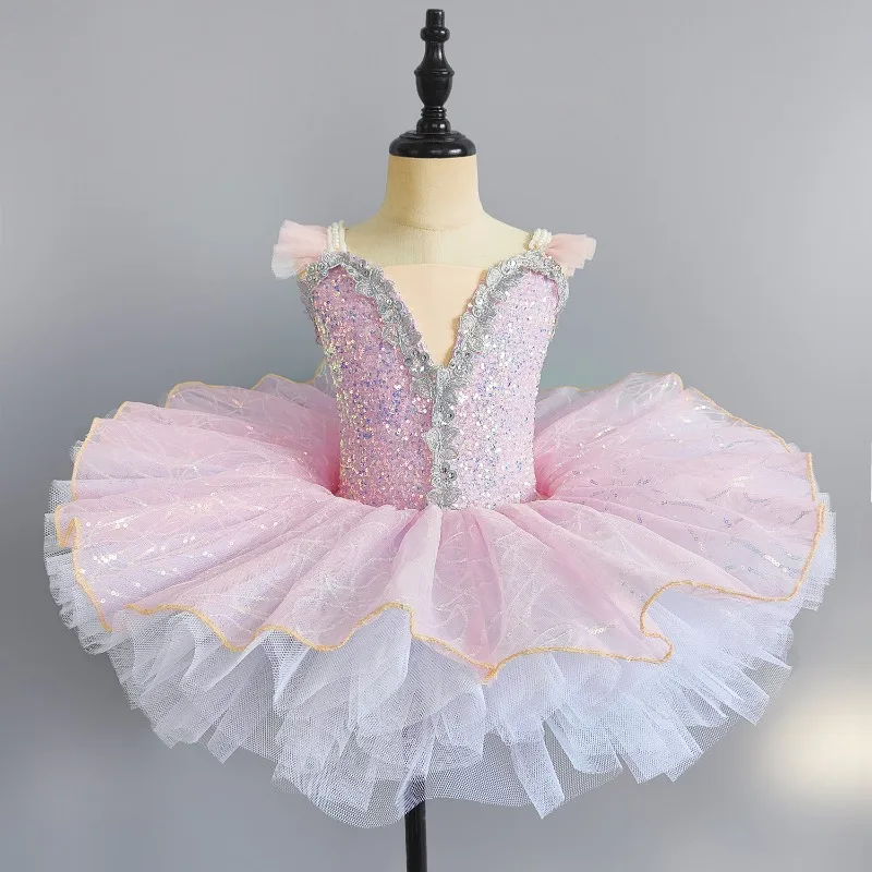Robe de ballet tutu pour filles, costume de spectacle, tenue de danse de ballerine pour enfants, vêtements de scène, robes de ballet tendance pour enfants