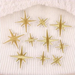 10Pcs Embroidered Golden Silver Star Patch Iron On Stickers Sewing Appliques Repair