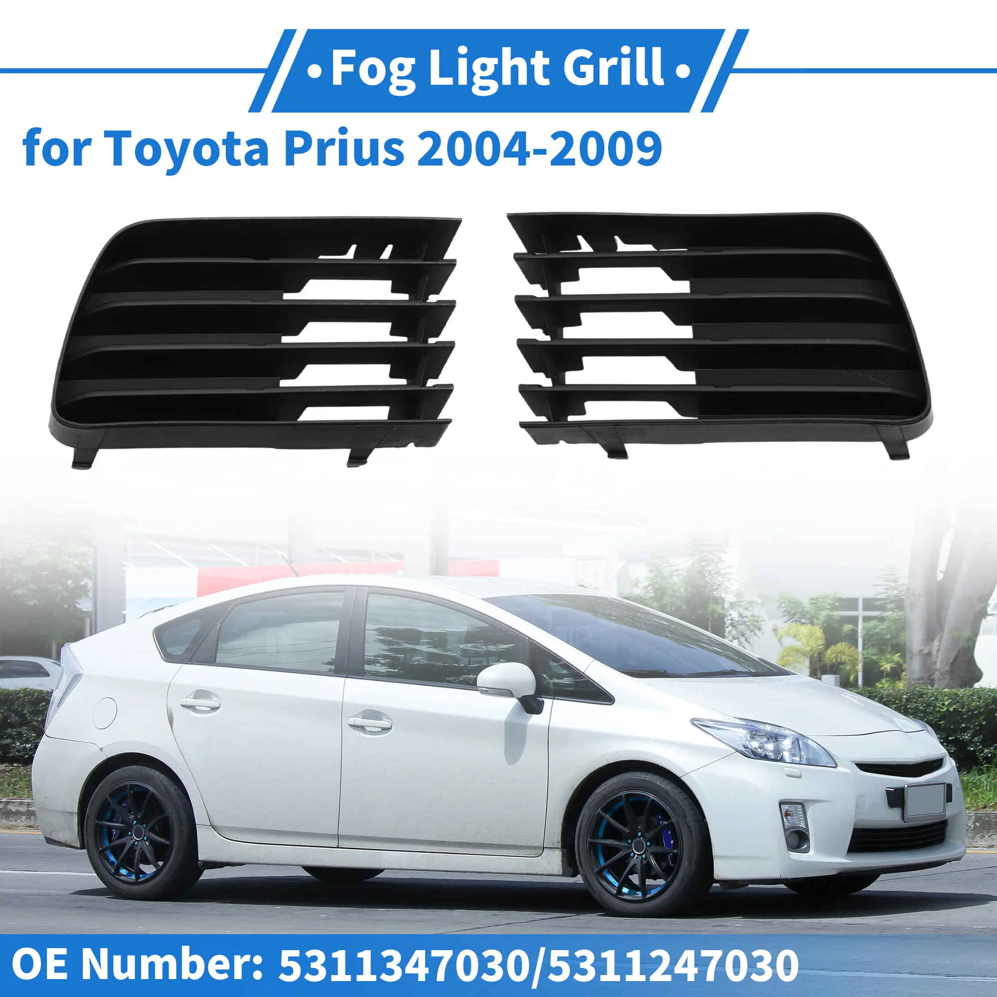 UXCELL Front Left Front Right Fog Light Grill No.5311347030 for Toyota Prius 2004-2009