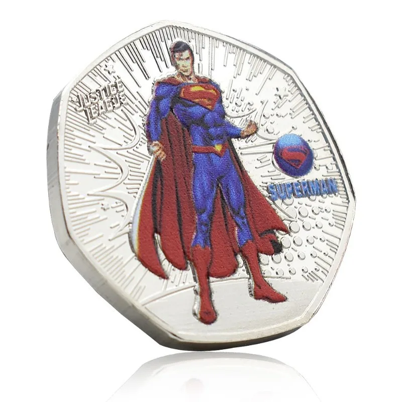 Beast Kingdom anime gaya baru DC Justice League koin peringatan Superman Batman logam koleksi mainan anak-anak hadiah liburan