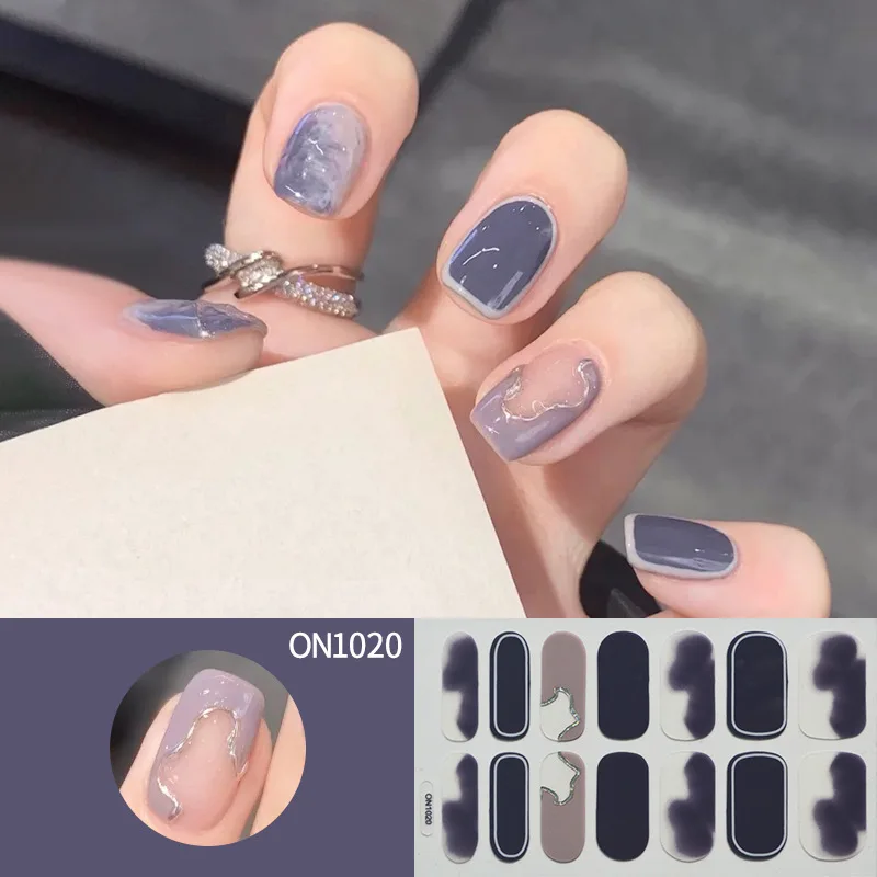 Cat Magnetic Semi Cured Gel Nail Stickers UV/LED Baking Lamp Gel Nail Paste Wraps Gel Polish Color Design Fashion Transparent