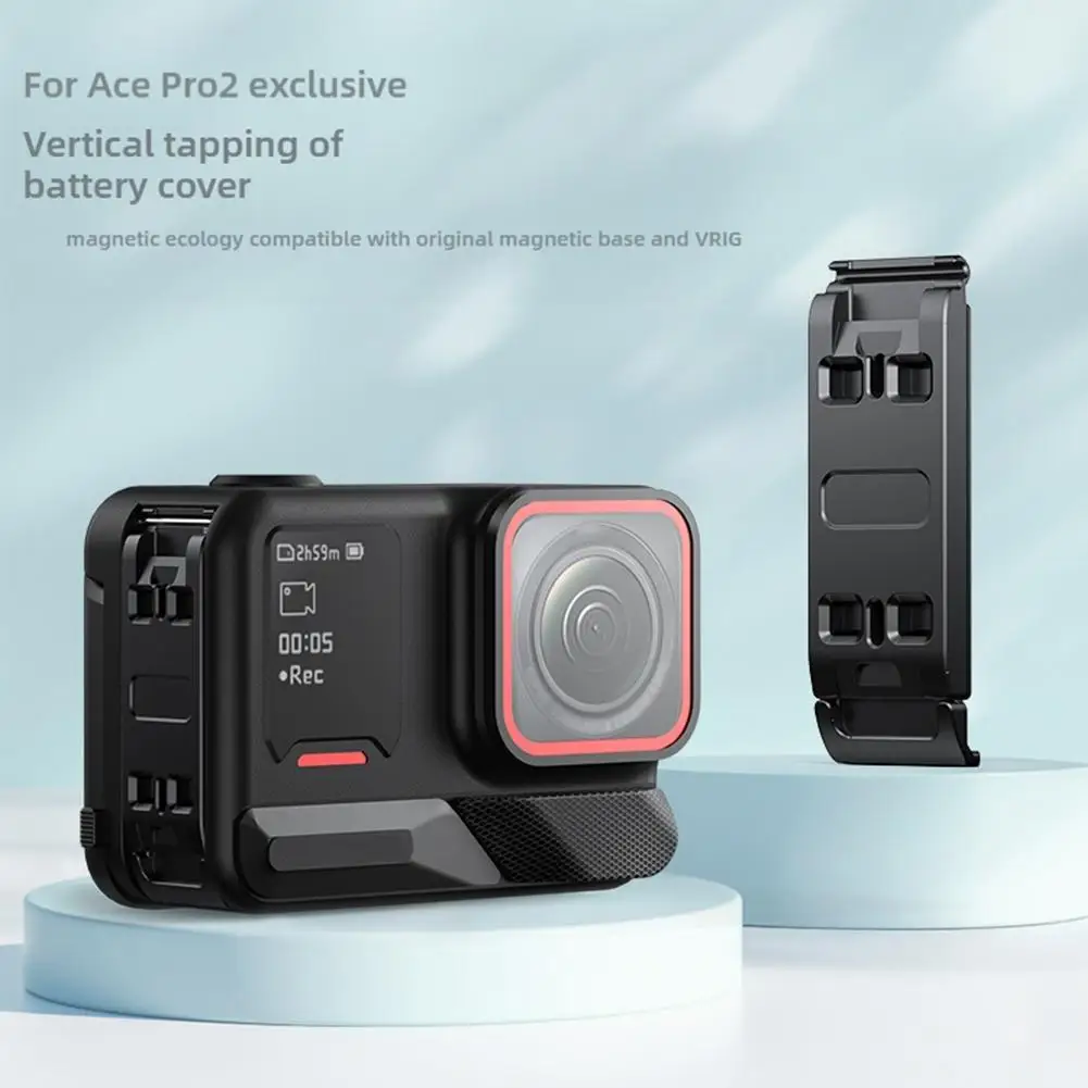 For Insta360 Ace Pro2 Battery Cover Sports Camera ACE/AC Interface Battery Cover Support Original Quick Release Aluminum Alloy