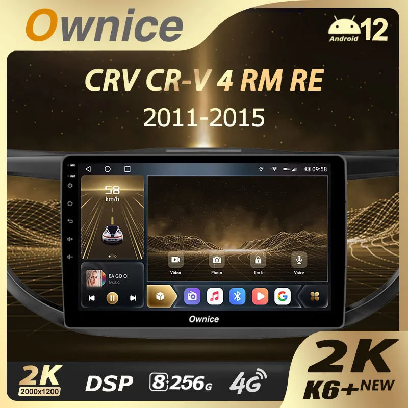 Ownice K6+ 2K For Honda CRV CR-V 4 RM RE 2011 - 2018 Car Radio Multimedia Video Player stereo GPS Android 12 No 2din 2 din dvd