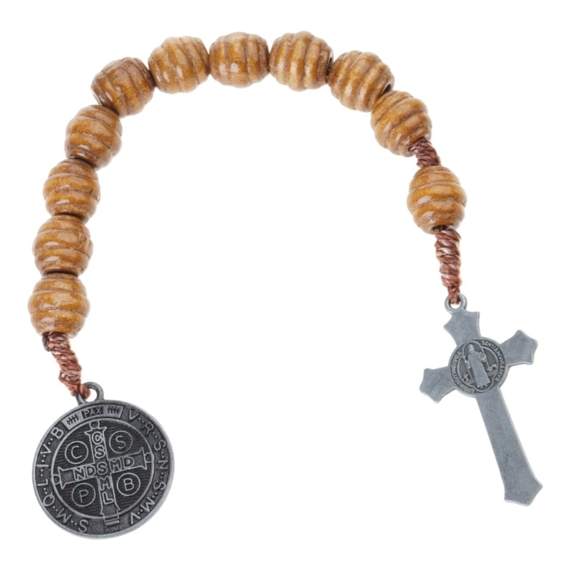 Spiritual Devotion Rosary Crucifix Benedict Medals Religious Wrist Accessories