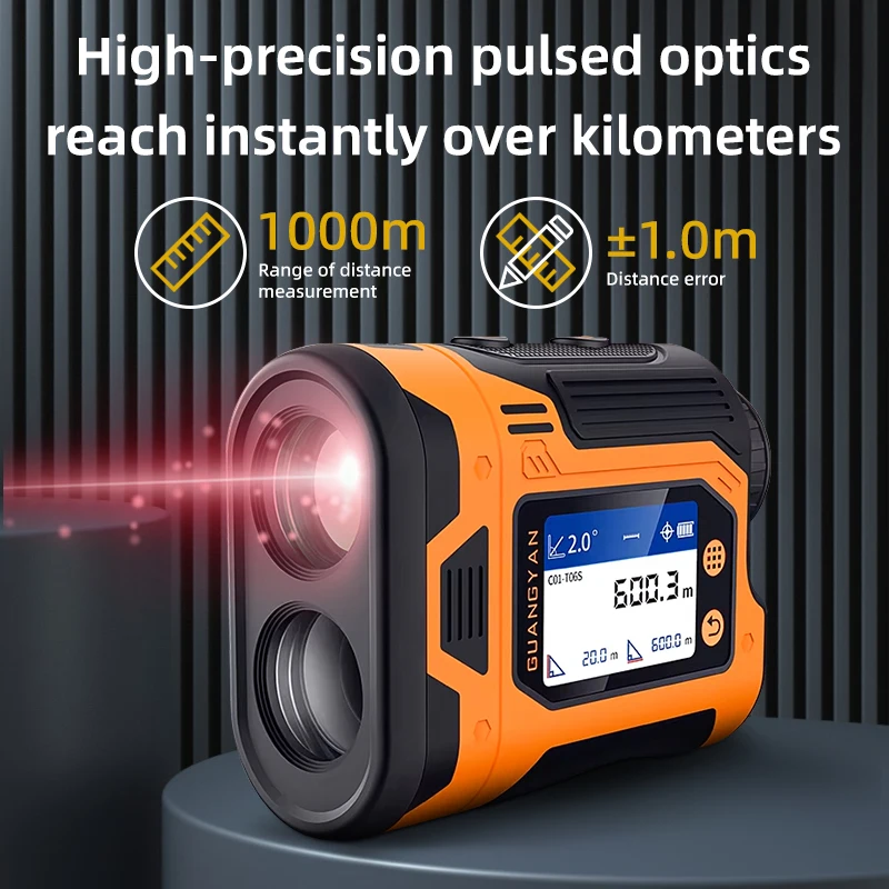 جهاز قياس المسافة بالليزر صغير 6X تكبير مقياس الليزر مسح البناء جهاز تحديد المدى بالليزر 600 YDS لصيد الجولف والرياضات الخارجية