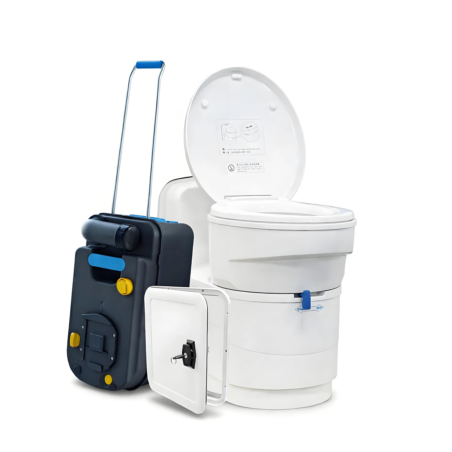 

Портативный пластиковый вращающийся уличный туалет для морских судов, кемперов, яхт и караванов с баком для черных вод и люком