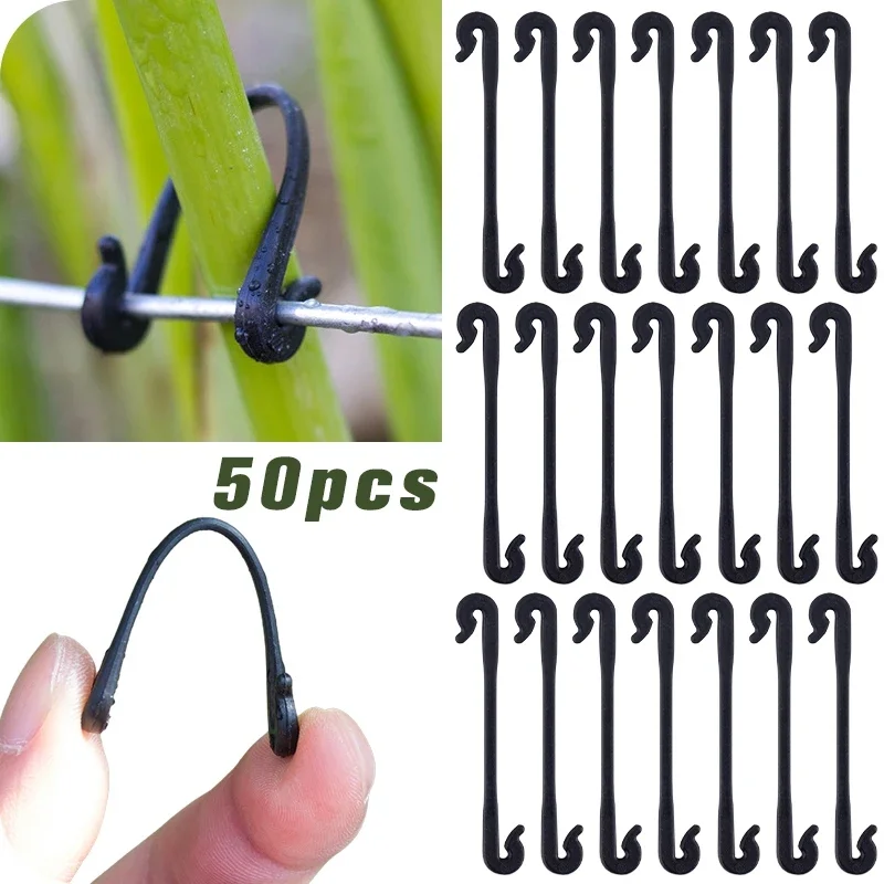 

50/100/150Pcs Plastic Plant Fixing Clips Plant Vine Binding Clip Gardening Tomato Grape Hook Plant Support Mesh Fastener Rack