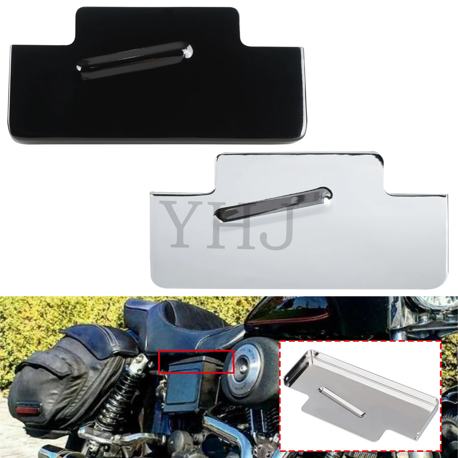 Battery Top Cover For Harley Motorcycle Dyna Wide Glide FXDWG Low Rider FXDL EFI FXDLI Super Glide FXD 97-05 Chrome/Glossy Black