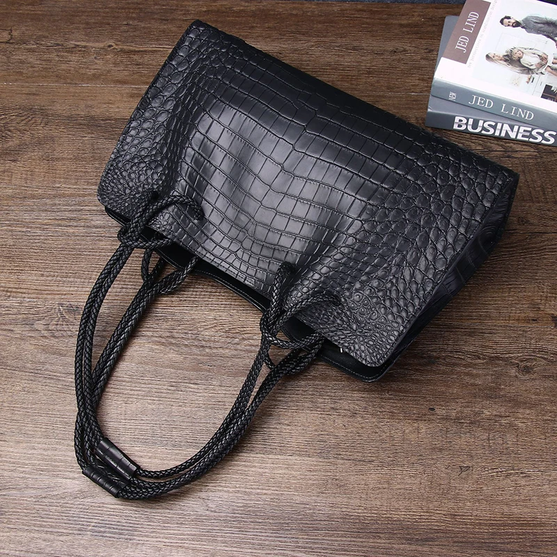 Crocodile Tote Bag for Women, Luxury Handbag, Famous Brand, Shoulder Bag, Underarm Bag, New, 2024