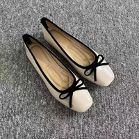 2026 New Women's Patent Leather Bow Ballet Flats, Square Toe Soft Sole Slip-on Casual Shoes for Spring Summer - Image 2