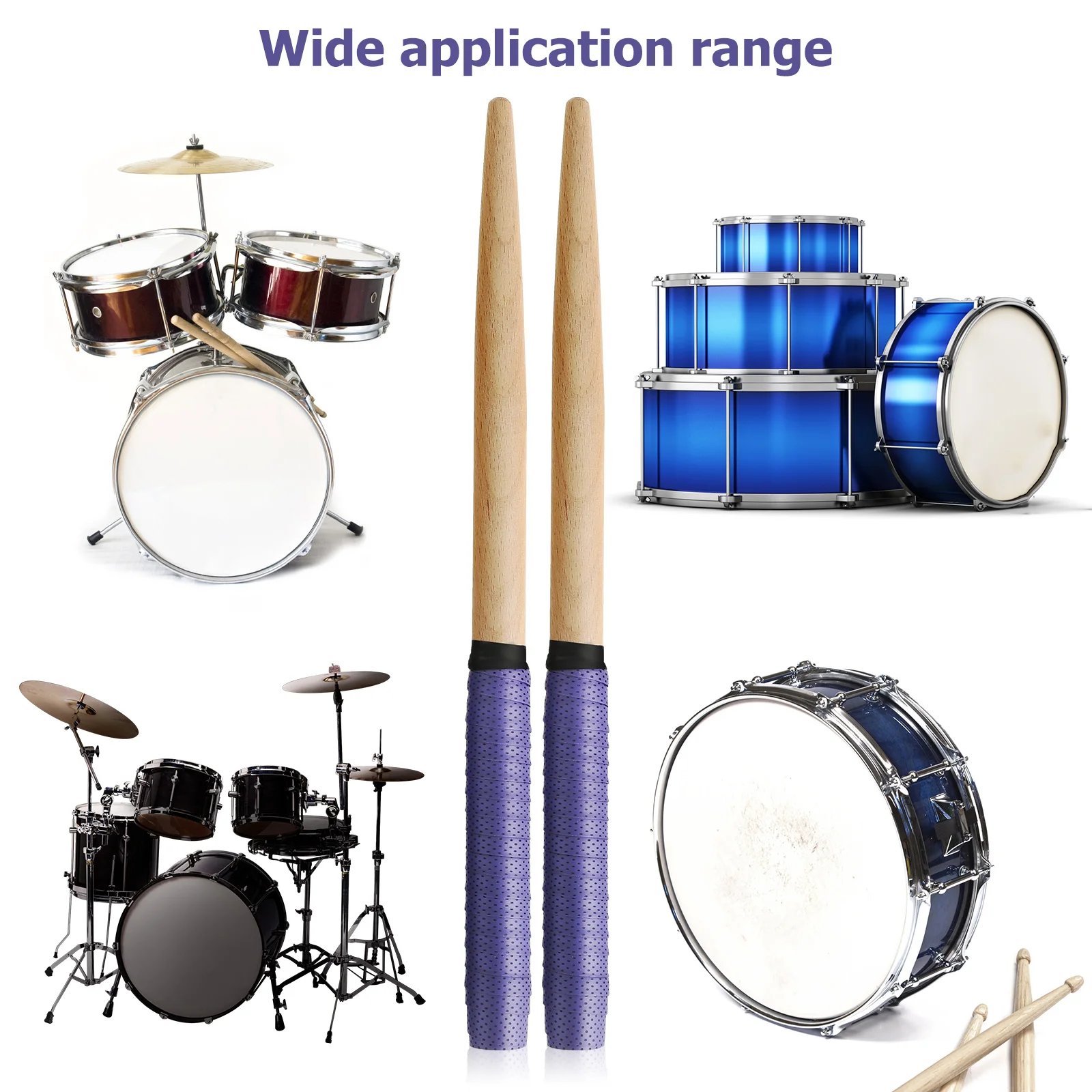 Portable Thin Head Drum Stick Child Air Drumsticks Beech Holder Wooden for Kids