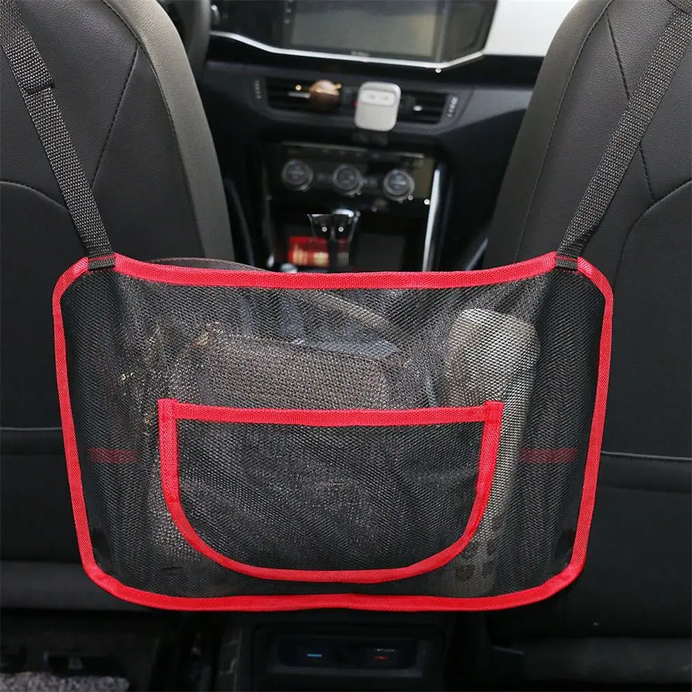 New Large Capacity Car Seat Net Pocket Handbag Purse Holder Between Seats Mesh Back Pouch Interior Accessory Universal Organizer