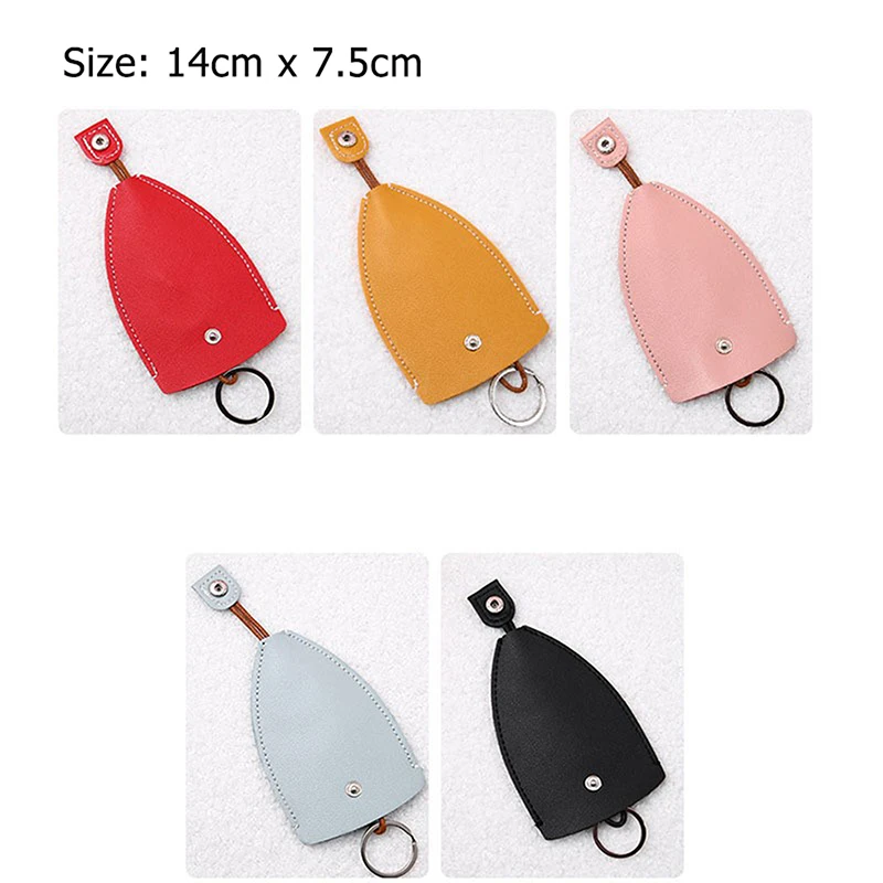 Funda creativa extraíble para llaves, Protector bonito para llavero de coche con gancho para soporte, Funda de cuero de gran capacidad, bolsas para llavero