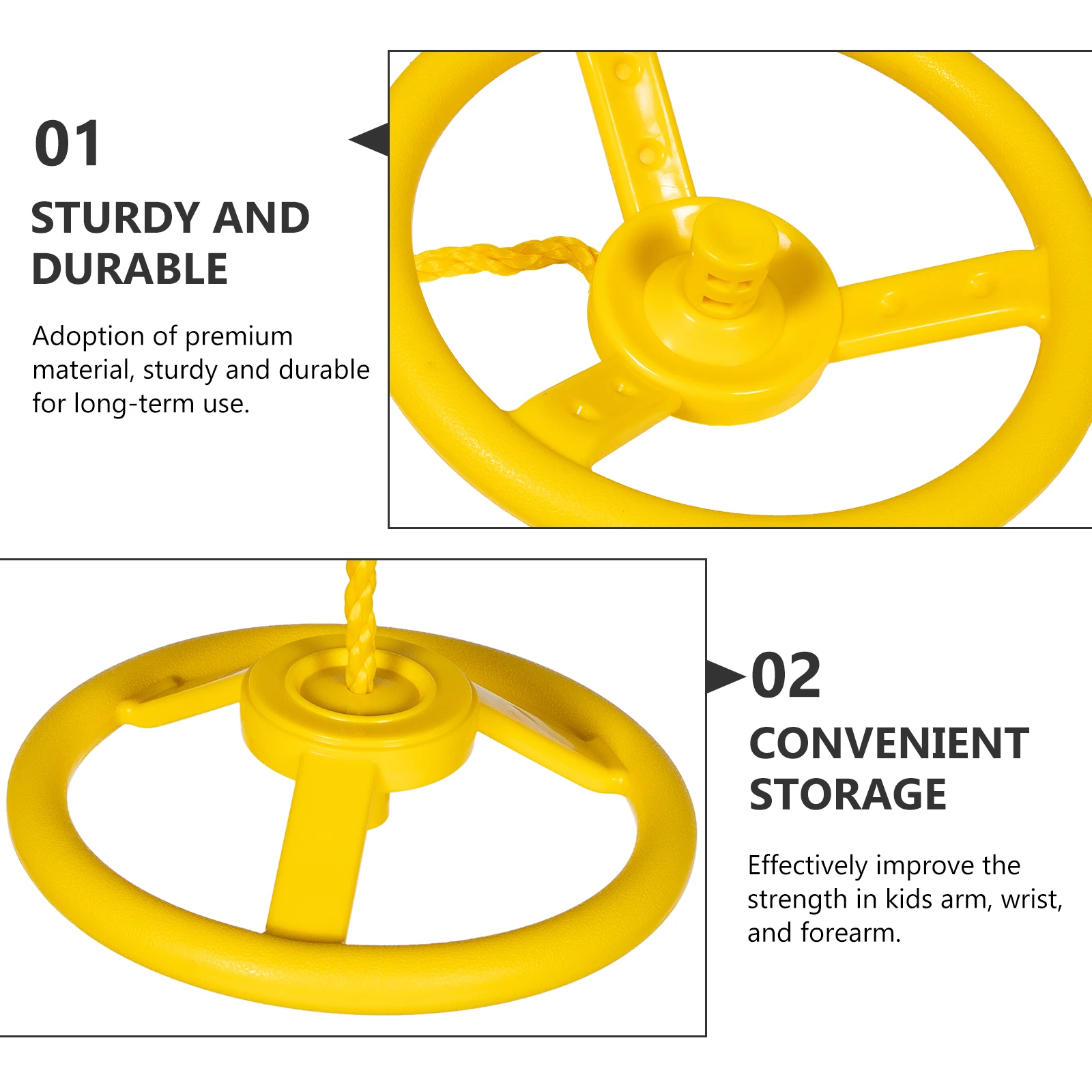 

Climbing Sports Steering Wheel Kids Gym Accessories ABS Material Home Swing Plastic Fitness Ring Ergonomic Non Slip