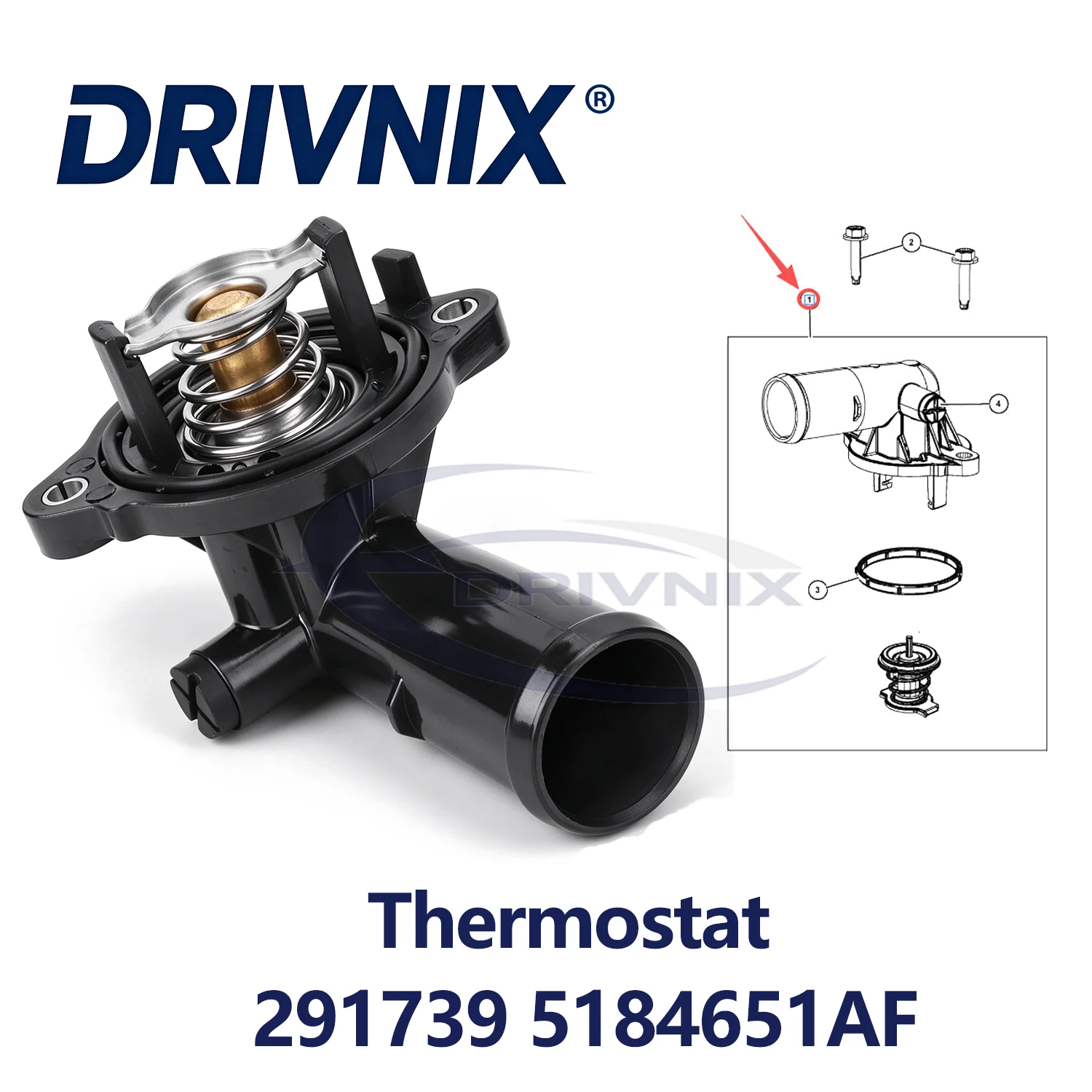 High Quality 291739 Gates's Brand Thermostat V6 3.0T 5184651AF For Maserati Quattroporte M156 Ghibli M157 Levante 330424 323056