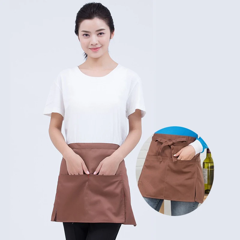 Nhà Hàng Nữ Đầu Bếp Màu Tạp Dề Khách Sạn Túi 2 Ngăn Bếp Pinafore Cafe Thanh Bồi Bàn Pha Chế Rượu Tác Phẩm Ngắn Tạp Dề