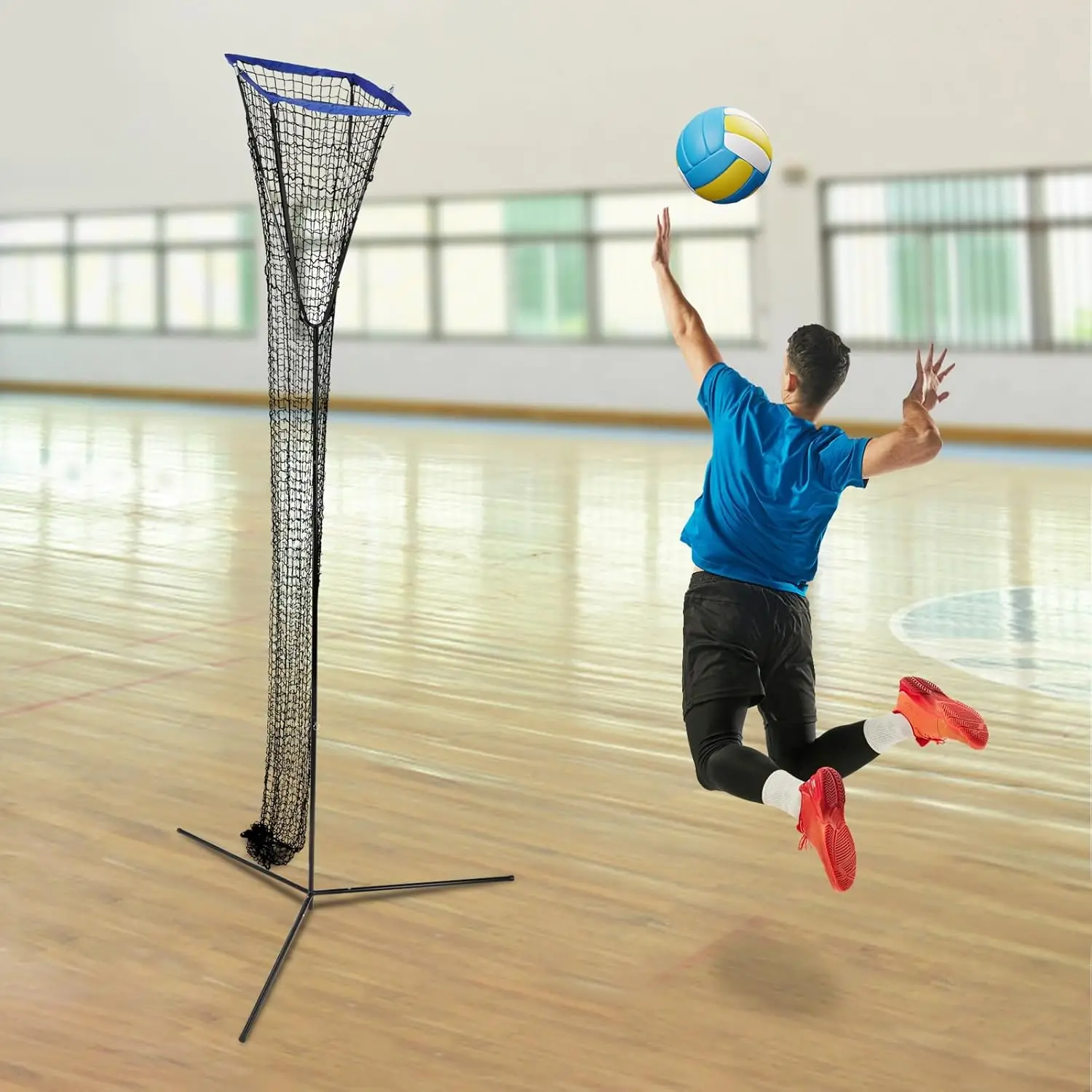 Volleyball Training Equipment Adjustable Height and Angle,Volleyball Setter Trainer Net,Volleyball Practice Net Not Include Ball