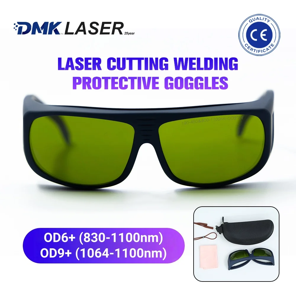 DMK Qilin Laser Cutting and Welding Protective Glasses with OD9+1064-1100nm Eyes Safety Goggle for Operator Anti Laser Radiation