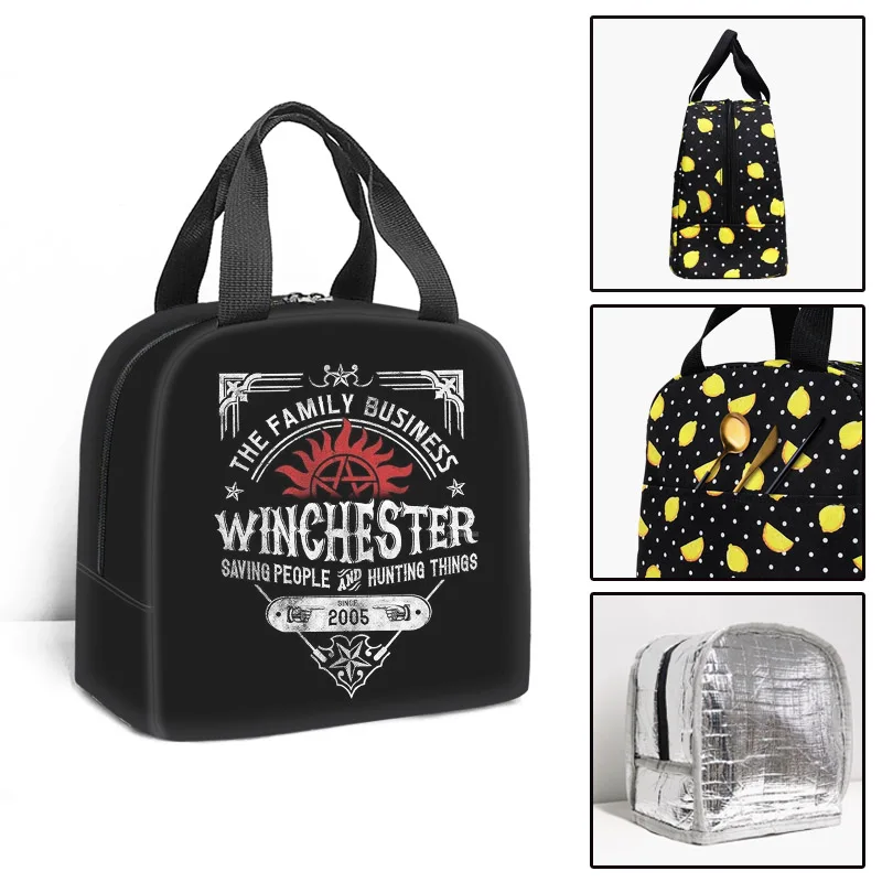 Classic Popular Supernatural Student Work Lunchbox Thermal insulation Food Lunch Bag 3D Printed Portable Handbags Ice Bags