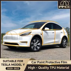 Pre-cut Protection Film for Tesla Model Y 2020 2021 2022 2023 PPF Paint Transparent Body Sticker Kit Accessories Anti-Scratch