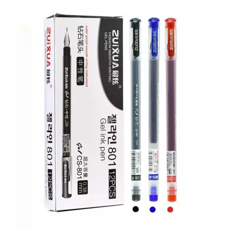 6 Teile/satz 0,38mm Große kapazität Tinte Diamant Spitze Gel Stift Schwarz/Blau/Rot Refill Prüfung Unterzeichnung Schreiben schule Büro Liefert