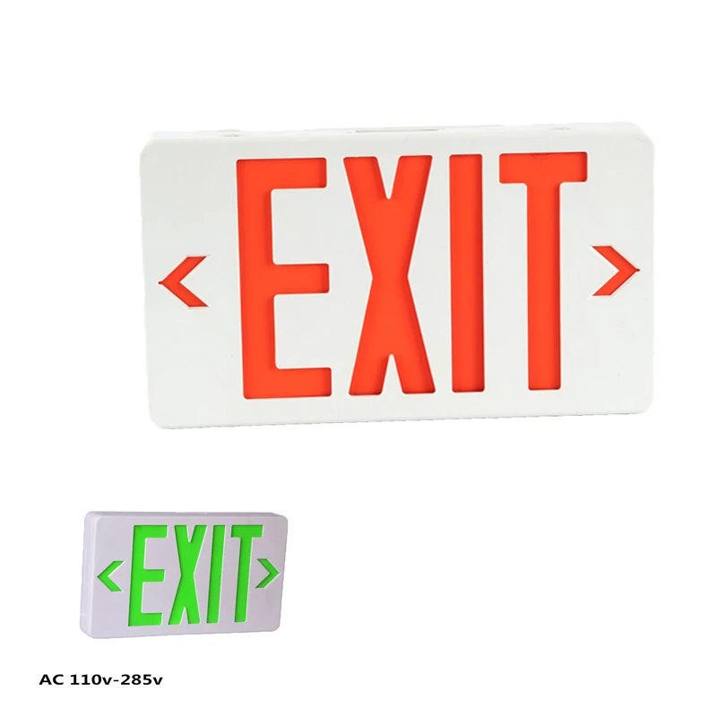 Led Exit Sign Ac110/220v Red/Green Emergency Exit  Fire Indicator Warning Lamp For Bulb Hotel Mall Public Place