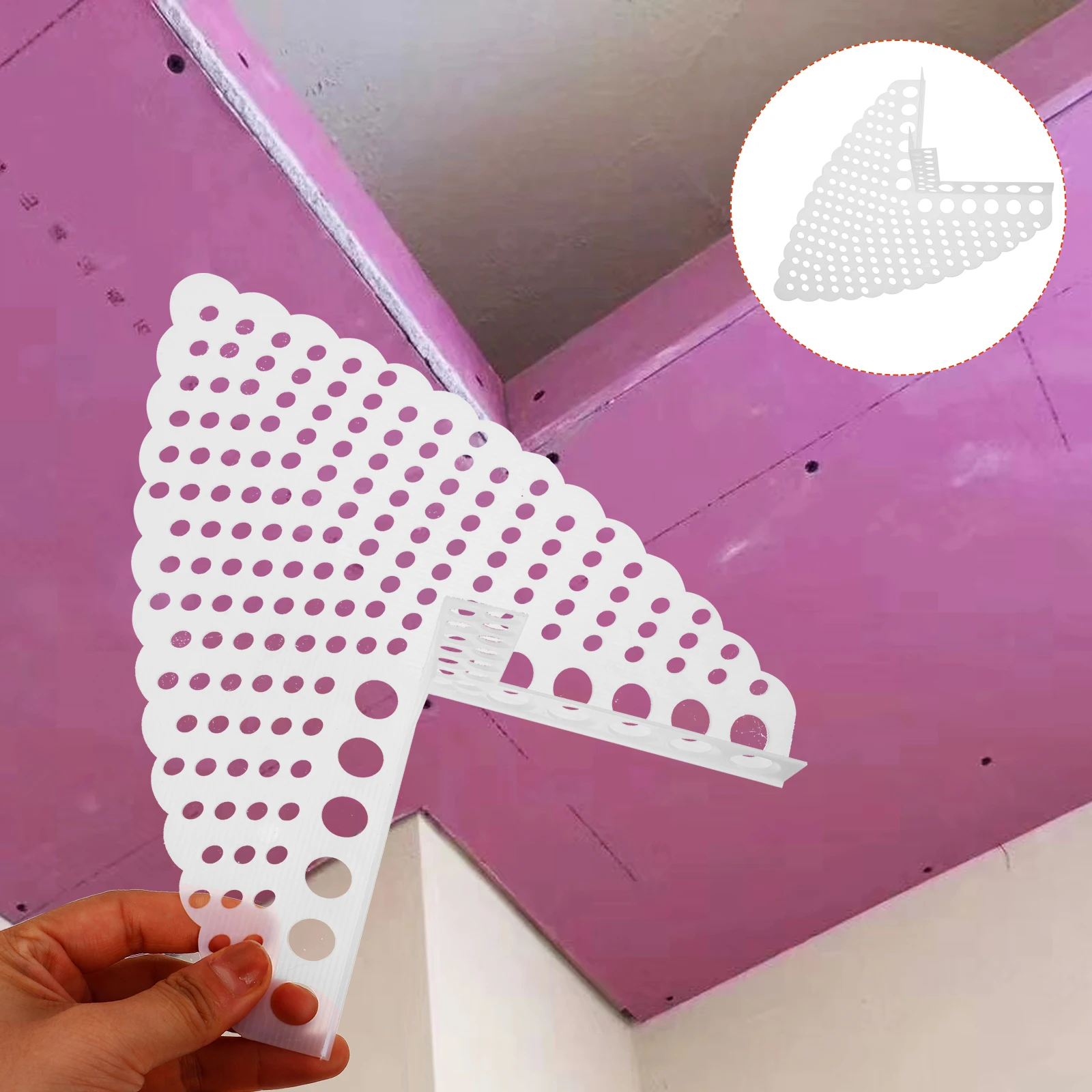 

5pcs Gypsum Board Crack Prevention Corner Protector Durable Wall Edges Guard Safeguarding Impact Damage Household Plastic Design