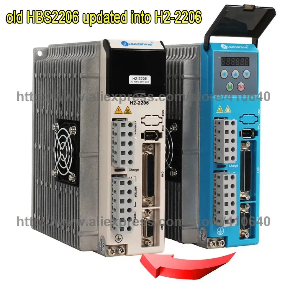 Genuine Leadshine AC Servo Motor Drive H2-2206 Direct 220 and 230 VAC Input 6.0A Current Updated from Old Model HBS2206