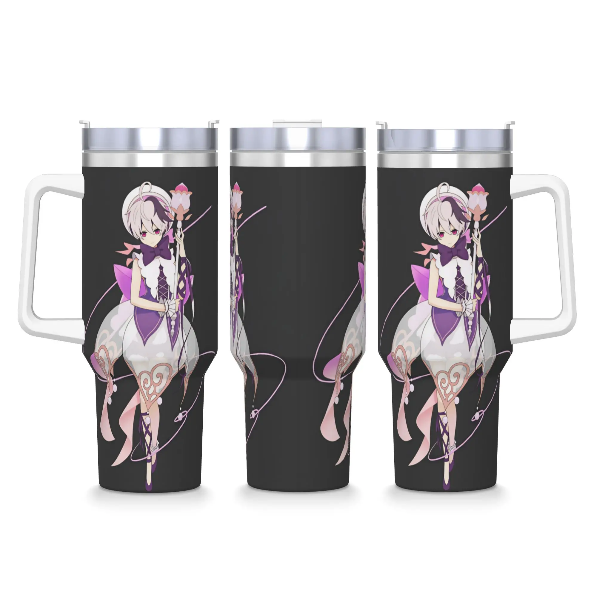 Stainless Steel Tumbler Anime VFlower Thermal Cups  Portable Hot Drinks Mugs Cup Travel Graphic Water Bottle