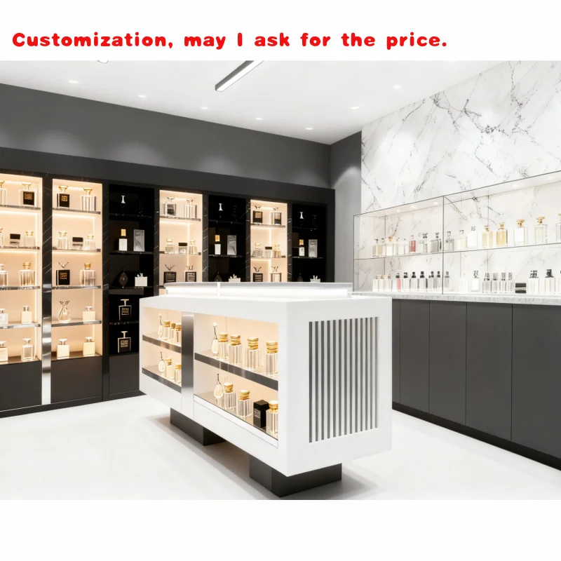 

на заказ. Роскошные классические полки для парфюмерного магазина и витрины Флакон духов с витриной магазина коробки
