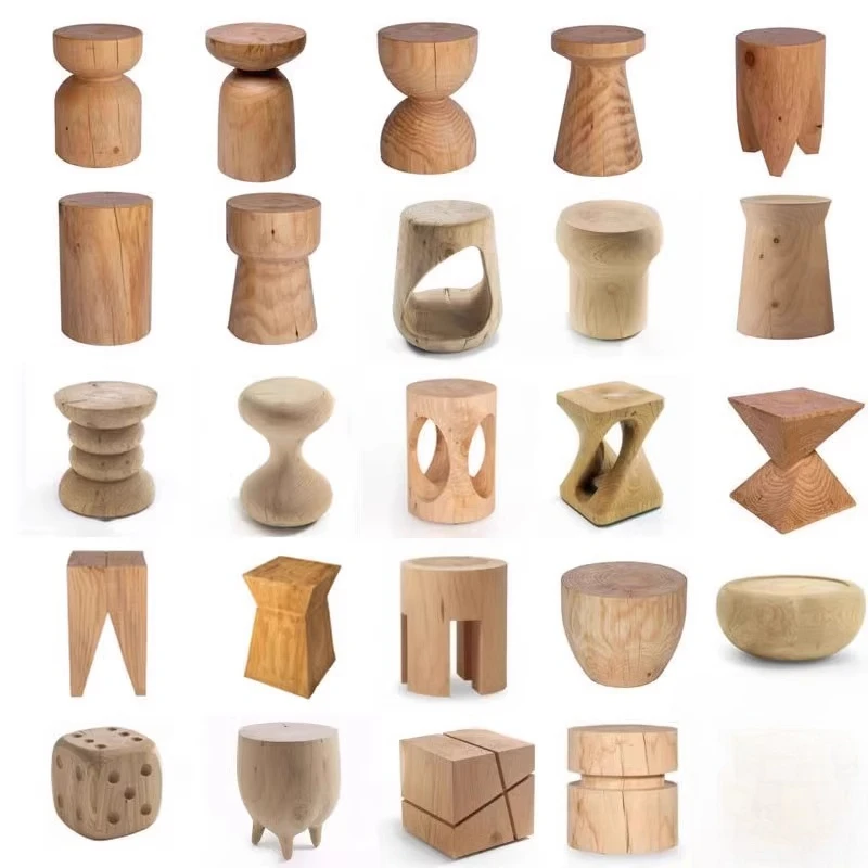 

1 скандинавский табурет B & B из цельного дерева, табурет для пирса, домашний край, несколько пней, орнамент для отеля, журнальный столик, круглый табурет