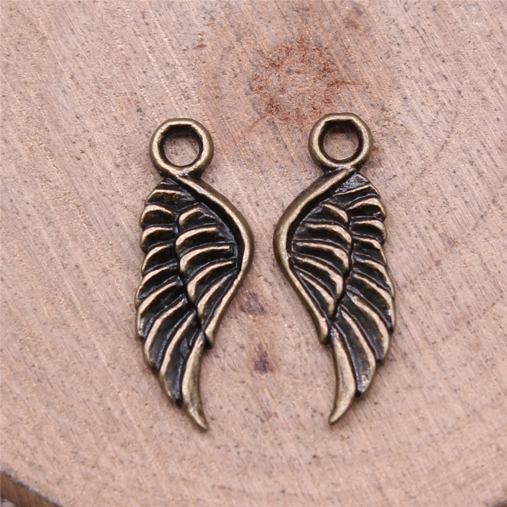 WYSIWYG 20pcs 21x8mm Angel Wings Charm 3 Colors Bird Wing Charms For Jewelry Making Necklace Bracelet Making view 4