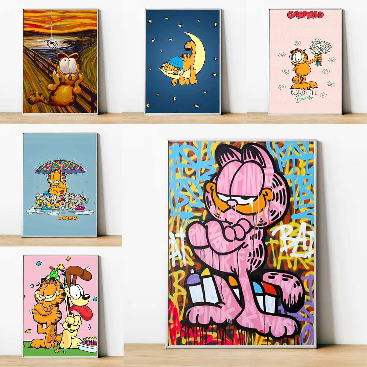 Wall Posters Children Room Decoration G-Garfield Cartoon Anime Paintings on the Wall Art Canvas Painting Home Decorations Decor