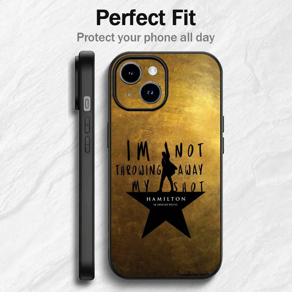 حافظة هاتف H-Hamilton Musical Lyrics لهاتف آيفون 17 16 15 14 13 12 PRO MAX PLUS حافظة صغيرة من مادة البولي يوريثان الناعمة والصديقة للبشرة
