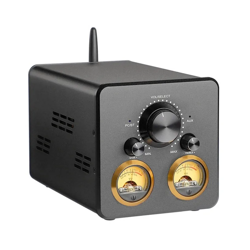 AC220V / AC110V 300W*2 TPA3255 2.0 Channel QCC3034 Bluetooth Fever HIFI Tone Mini VU Meter Digital Audio Amplifier