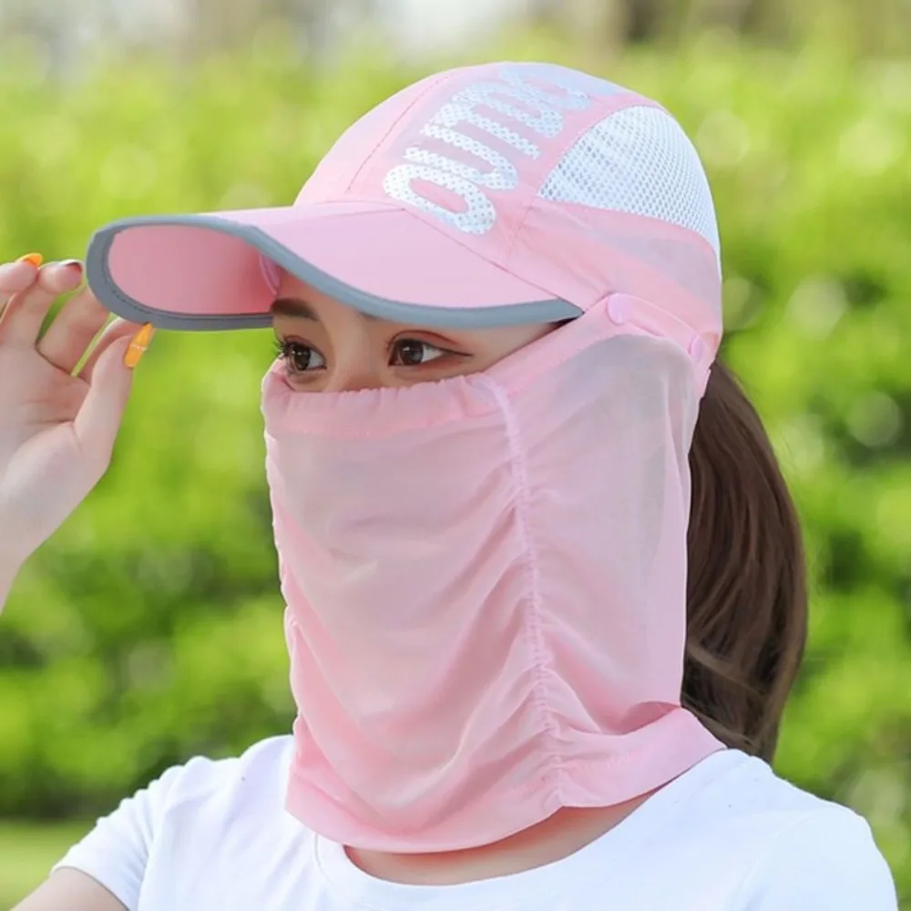 Quick Drying Neck Protection Sun Cap Shawl Hats Removable Neck Protection Sunshade Hat UV Protection Cool Face Shield Cap Lady