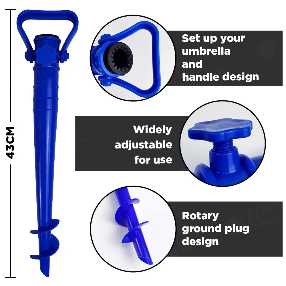 1PC Umbrella Base Adjustable Plastic Sun Beach Patio Sand Ground Fixing Tools Anchor Stand Spike Auger Keep Holder Garden Access