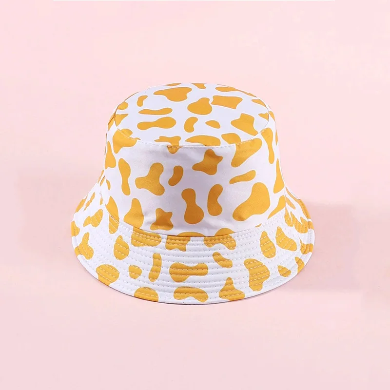 Spring and summer new sunscreen bucket cap female man cartoon print luxury fisherman hat hip-hop party panama hat cute bob hat