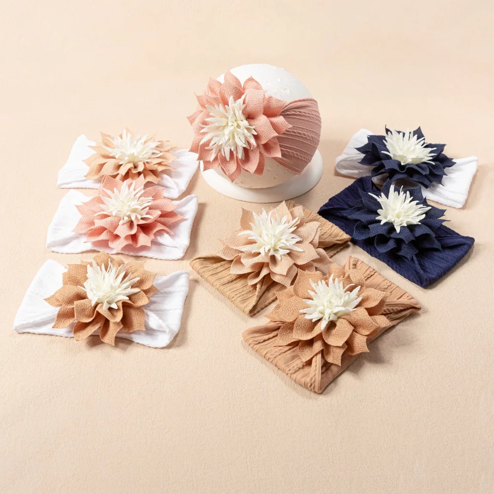 

1pcs Kids Headwear Soft Stretch Flower Headband Knot Wide Nylon Headwraps Baby Girls Hair Bands Photo Props Newborn Accessories