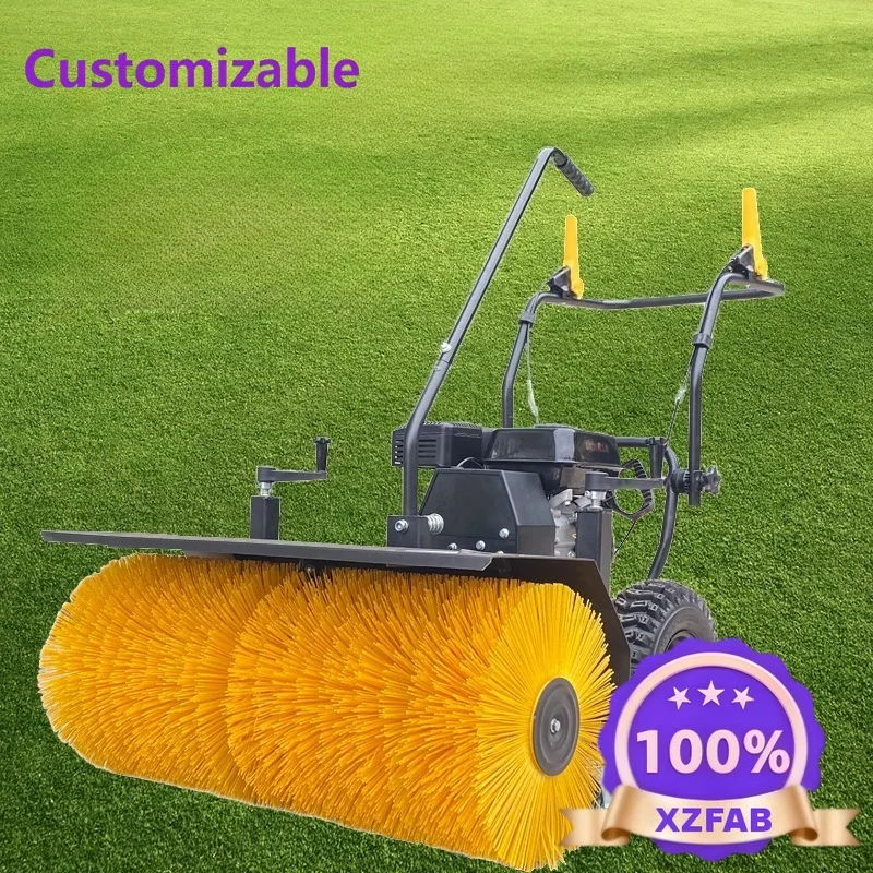 Factory Direct 2026 Artificial turf combing machine for stadium electric start hand push small grass brushing machine