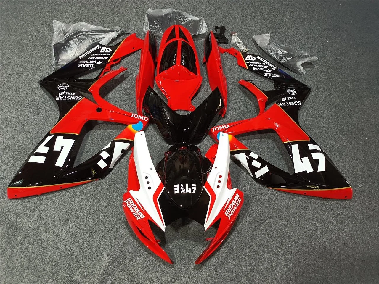 Injection mold fairings for GSXR 600 750 K6 K7 2006 2007 black red fairing kit GSXR600 GSXR750 06 0