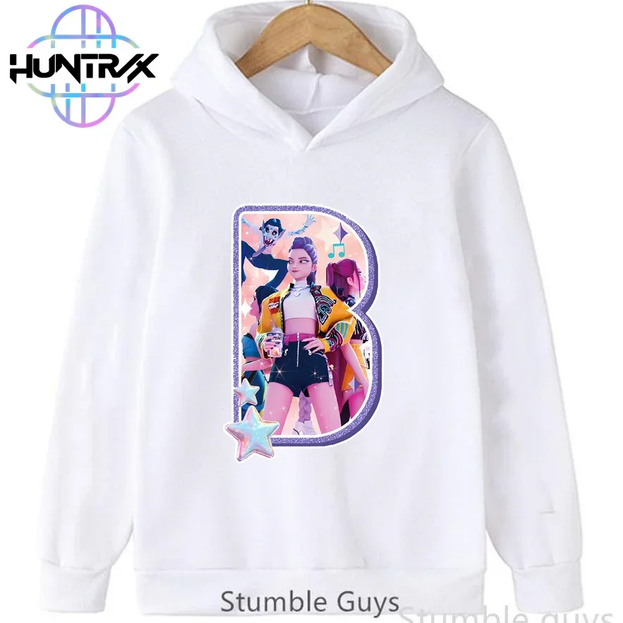 

Kids Kpop Demon Hunters Hoodie Autumn Boys Clothes Girls A-Z Print Soft Casual Outdoor Wear Hooded Top​