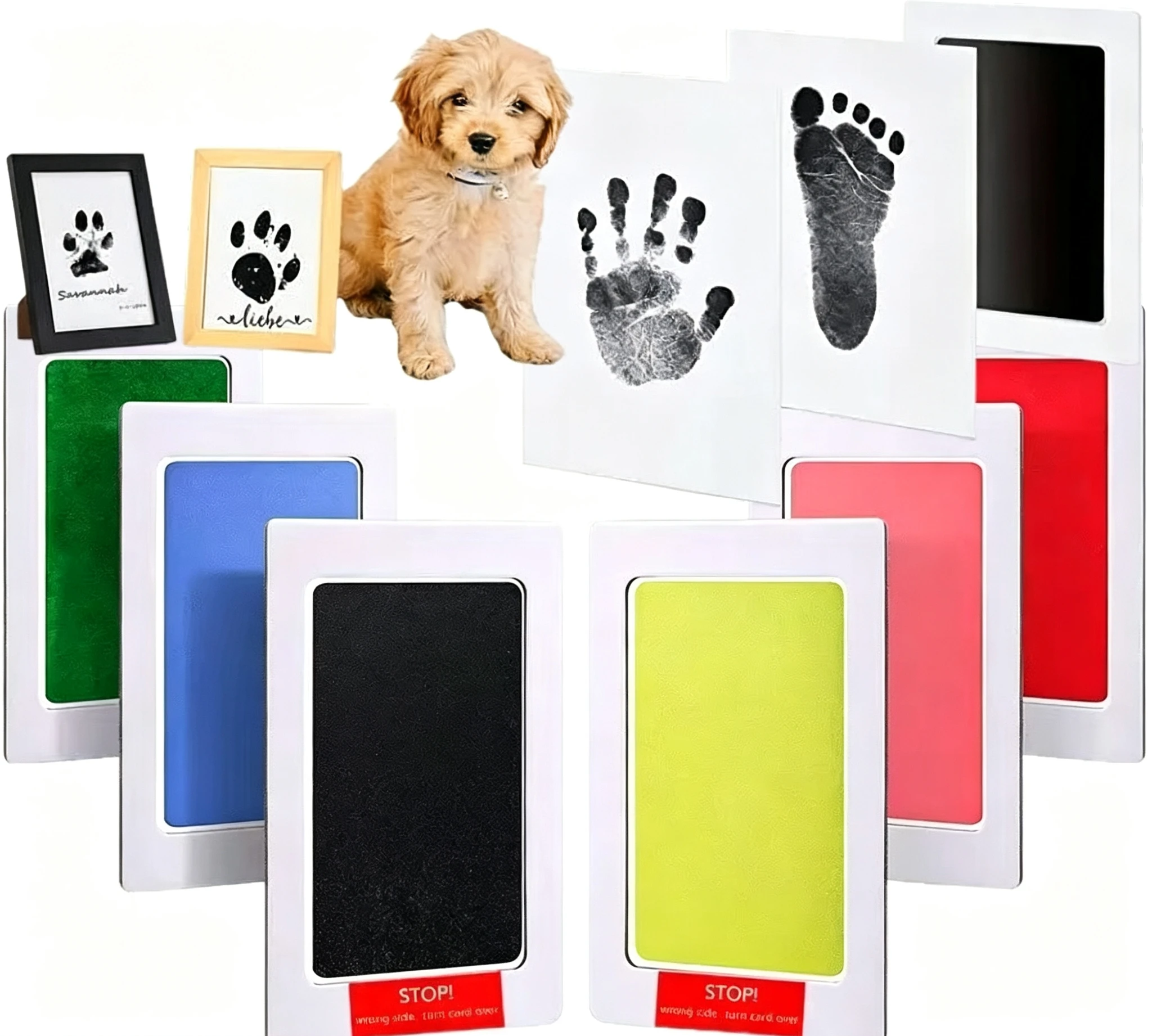 G30 Pet Paw Print Commemorative Ink Pad Dog Cat Pet Owner Keepsake DIY Inkless Handprints and Pet Pawprint Impression Making Kit