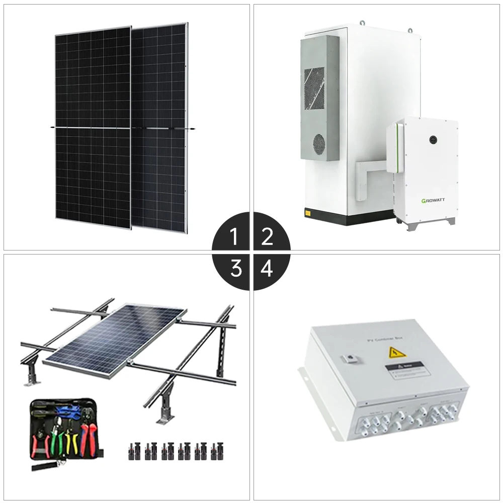 ’Growatt Industrial Commercial Solar Electricity Energy Storage System 100kW 215kWh BESS Complete Hybrid Solar Power System Kit