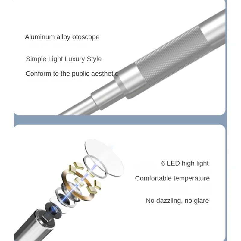 

Digital Otoscope, In-Ear Camera, Earwax Removal Tool, Visual Ear Spoon Supports Photo Snapshots Ear Cleaner-ABGL
